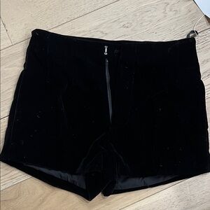 Elegant Black Velvet Women Shorts